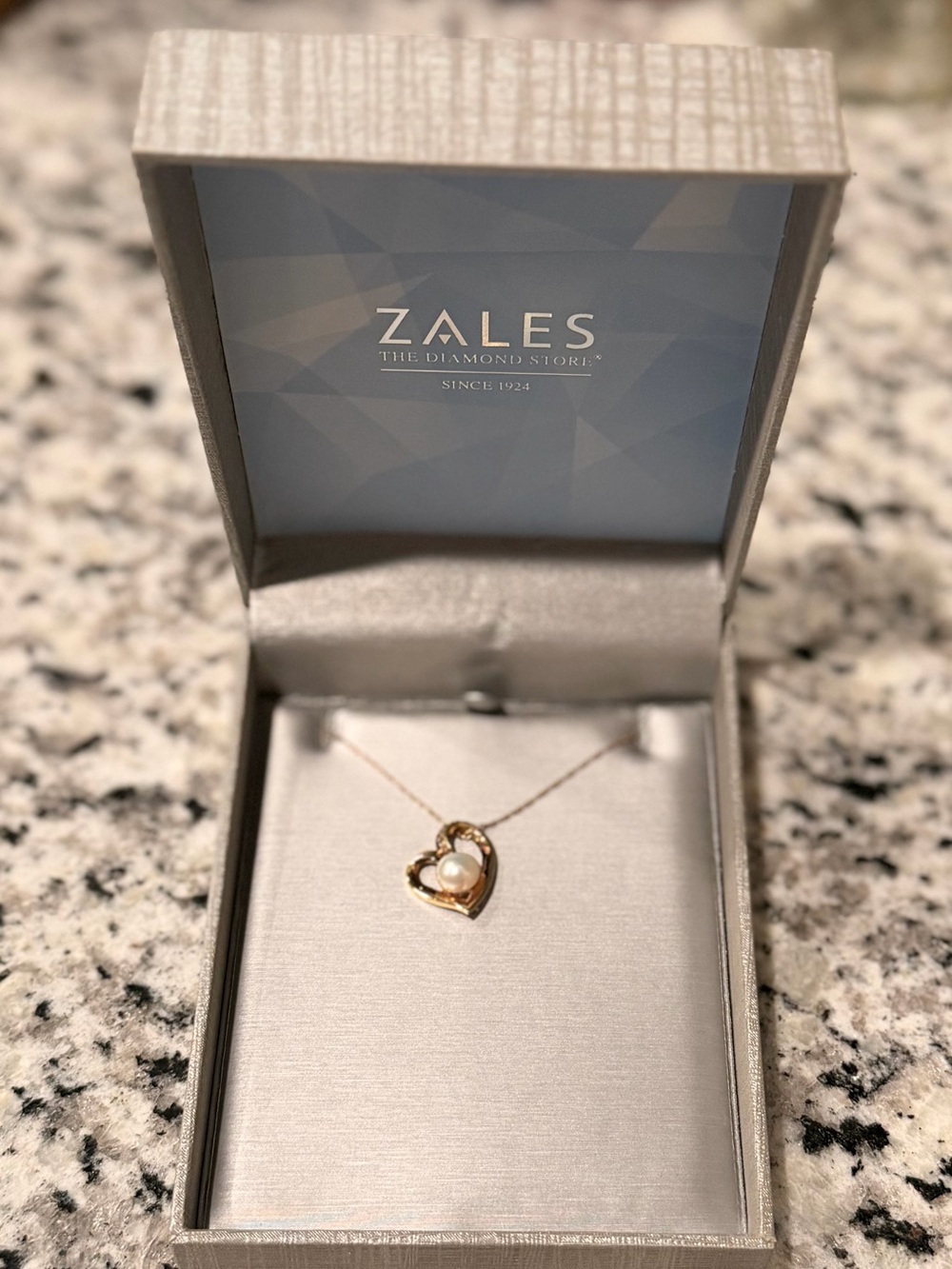 Zales Gold Heart Necklace with Pearl Accent - Gold